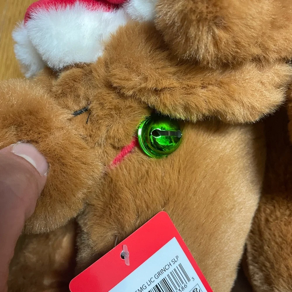 The Grinch, Max dog toddler‎ Slippers size 7/8 with Santa Hats NWT